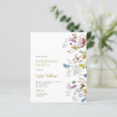 バジェットボホワイルドフラワーズバースデーパーティーの招待 (スタンド正面)