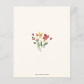 バジェットボホワイルドフラワーズブライダルシャワー招待状 (裏面)