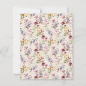 バジェットボホワイルドフラワーズブライダルシャワー招待 (裏面)