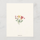 バジェットボホワイルドフラワーズベビーシャワー招待状 (裏面)