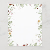 バジェットボホワイルドフラワーズベビーブランチ招待状 (裏面)