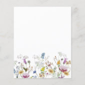 バジェットボホワイルドフラワーズ結婚式招待状 (裏面)