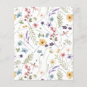 バジェットボホワイルドフラワーブライダルシャワー招待 (裏面)