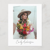 バジェットボホワイルドフラワーブライダルシャワー招待 (裏面)