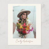 バジェットボホワイルドフラワーブライダルシャワー招待 (裏面)