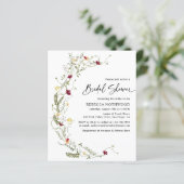 バジェットボホワイルドフラワーブライダルシャワー招待 (スタンド正面)