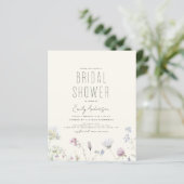 バジェットボホワイルドフラワーブライダルシャワー招待 (スタンド正面)