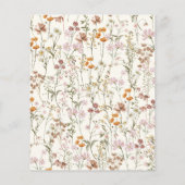 バジェットボホワイルドフラワーブライダルシャワー招待 (裏面)