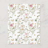 バジェットボホワイルドフラワーブライダルシャワー招待 (裏面)