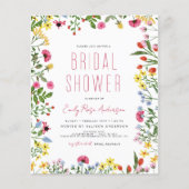 バジェットボホワイルドフラワーブライダルシャワー招待 チラシ (正面)