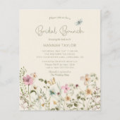 バジェットボホワイルドフラワーブライダルブランチ招待状 (正面)