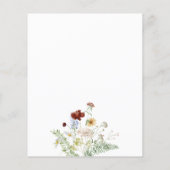 バジェットボホワイルドフラワーブライダルブランチ招待状 (裏面)