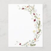 バジェットボホワイルドフラワーベビーシャワー招待状 (裏面)