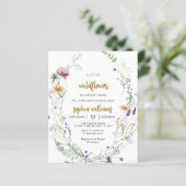 バジェットボホワイルドフラワーベビーシャワー招待状 (スタンド正面)