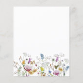 バジェットボホワイルドフラワーベビーシャワー招待状 (裏面)