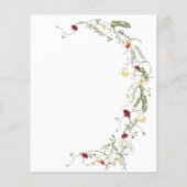 バジェットボホワイルドフラワーベビーブランチ招待状 (裏面)