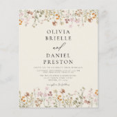 バジェットボホワイルドフラワー庭園の結婚式招待状 チラシ (正面)