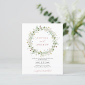 バジェットボホワイルドフラワー素朴ズ結婚式招待状 (スタンド正面)