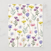 バジェットボホワイルドフラワー結婚式招待状 (裏面)