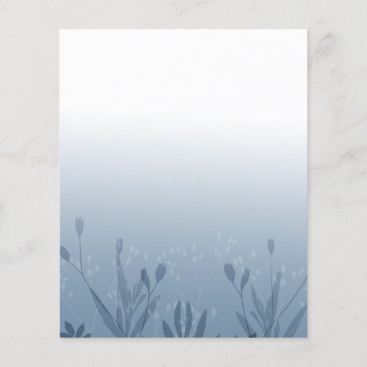 バジェットボホーほこりっぽい青の押された結婚葉の (裏面)