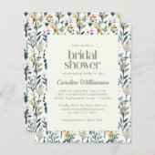 バジェットボホーウォーターカラーワイルドフラワーブライダルシャワー (正面/裏面)