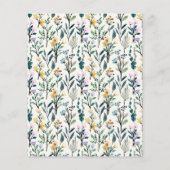 バジェットボホーウォーターカラーワイルドフラワーブライダルシャワー (裏面)