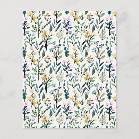 バジェットボホーウォーターカラーワイルドフラワーブライダルシャワー (裏面)