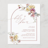 バジェットボホーガーデンバラベビーシャワー招待状 (正面)