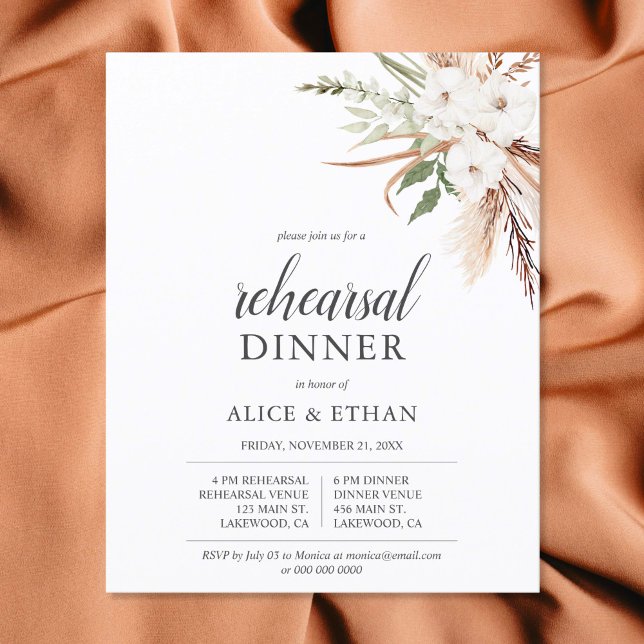 バジェットボホーグリーンリーパンパグラスリハーサルディナー (クリエイターアップロード済み)