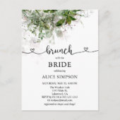 バジェットボホーグリーンリーブランチブライダルシャワー インビテーションポストカード (正面)