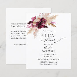 バジェットボホーブルガンディ&ピンクフローラブライダルシャワー