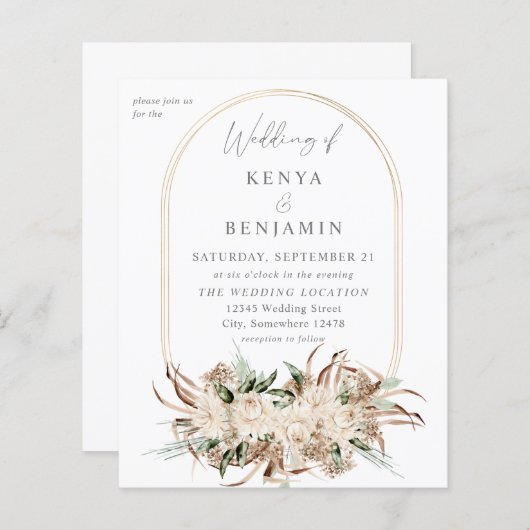 バジェットボホーベージュ結婚フローラズ3 (正面/裏面)