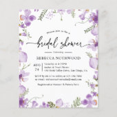 バジェットボホーラベンダーブライダルシャワー招待 (正面)