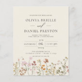 バジェットボホーワイルドフラワーベージュ庭園の結婚式 (正面)