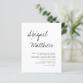 バジェットボホ白黒モダン結婚式招待状 (スタンド正面)