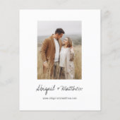 バジェットボホ白黒モダン結婚式招待状 (裏面)