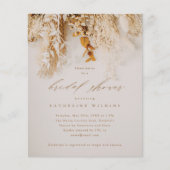 バジェットボホ秋フラワーズブライダルシャワー招待 (正面)