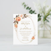 バジェットボホ秋フローラオレンジ結婚式招待状 (スタンド正面)