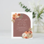 バジェットボホ秋ベビーシャワーリトルカボチャ招待状 (スタンド正面)