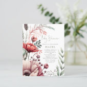 バジェットボホ花模様バーガンディーセージ赤ちゃんシャワー (スタンド正面)