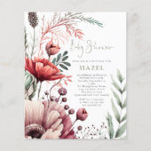 バジェットボホ花模様バーガンディーセージ赤ちゃんシャワー (正面)