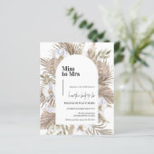 バジェットボホ赤面パームブライダルシャワー招待状 (スタンド正面)