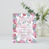 バジェットボホ赤面ピンクフローラ結婚式招待状 (スタンド正面)