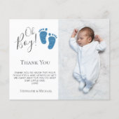 バジェットボーイの赤ちゃんシャワー写真サンキューカード (正面)