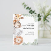 バジェットボーイズサファリアニマルズベビーシャワー招待状 (スタンド正面)