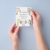 バジェットボーイズサファリアニマルズベビーシャワー招待状 チラシ (手)