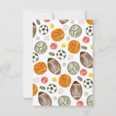 バジェットボーイズスポーツボールオールスター子供の誕生日 ノートカード (裏面)