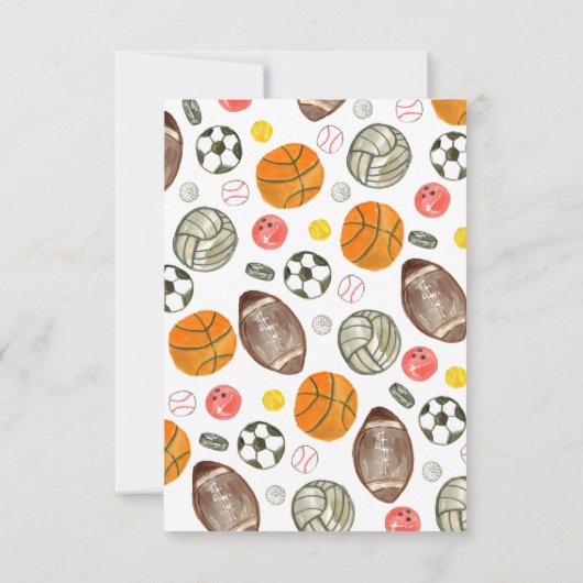 バジェットボーイズスポーツボールオールスター子供の誕生日 ノートカード (裏面)