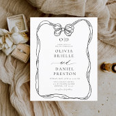 バジェットボーエレガントブラック&ホワイト招待状