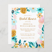 バジェットボーティール（緑がかった色）ウォーターカラーフローラブライダルシャワー (正面/裏面)